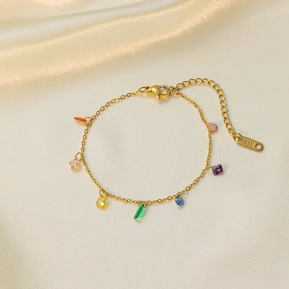 Rainbow Charm Crystal Bracelet