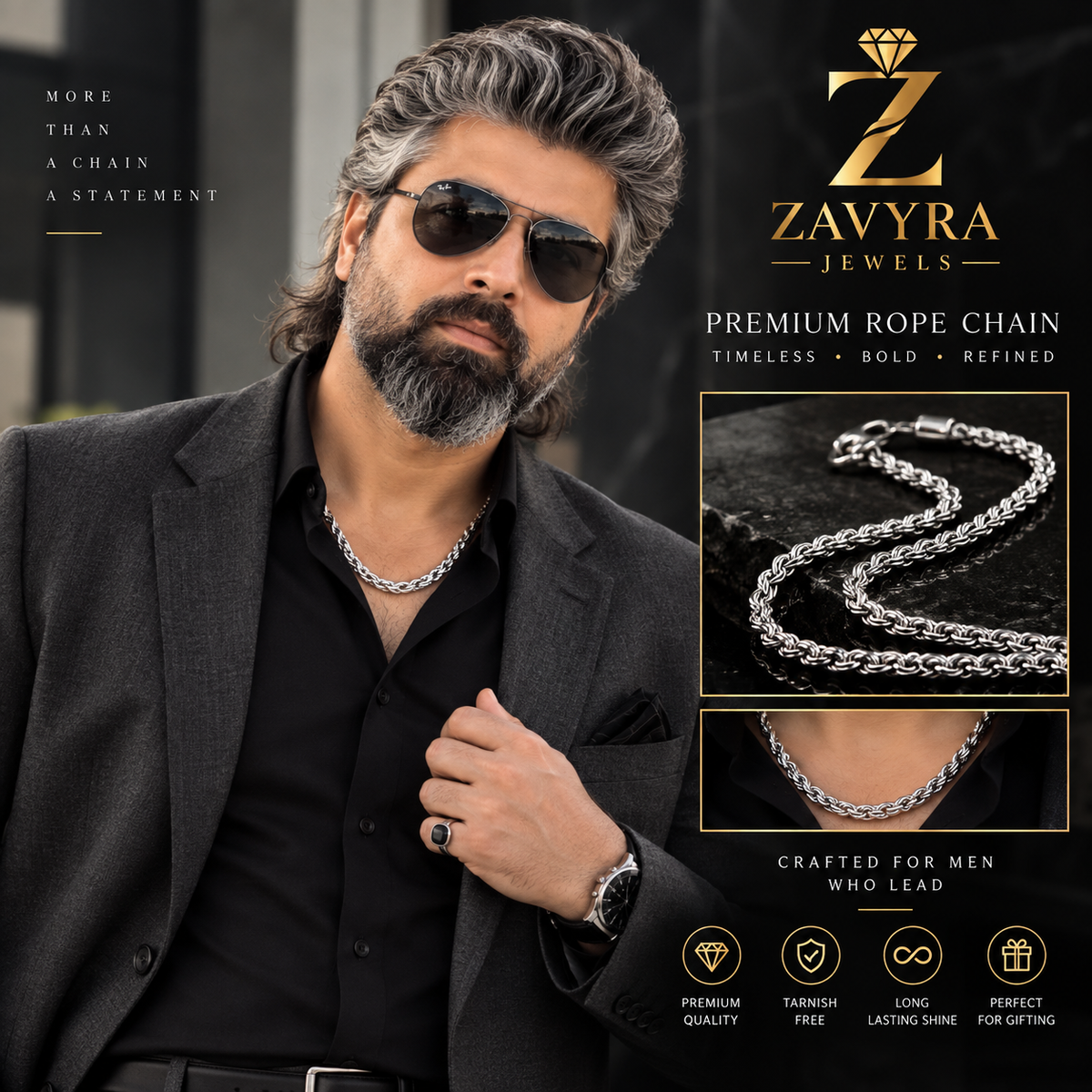 Royal Braided Rope Chain - Zavyra Jewels