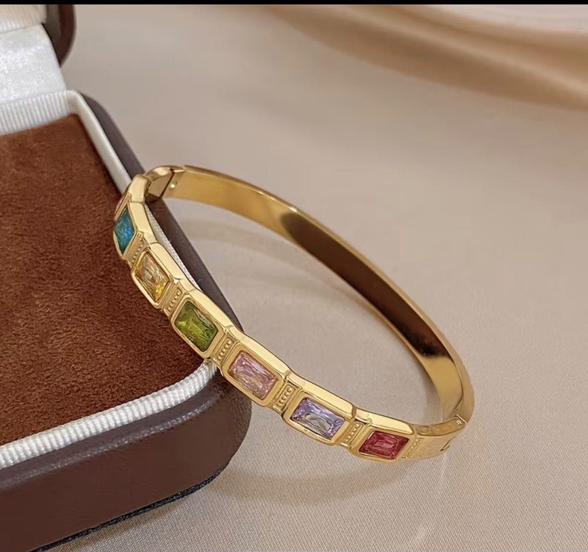 Rainbow Luxe Gemstone Bangle