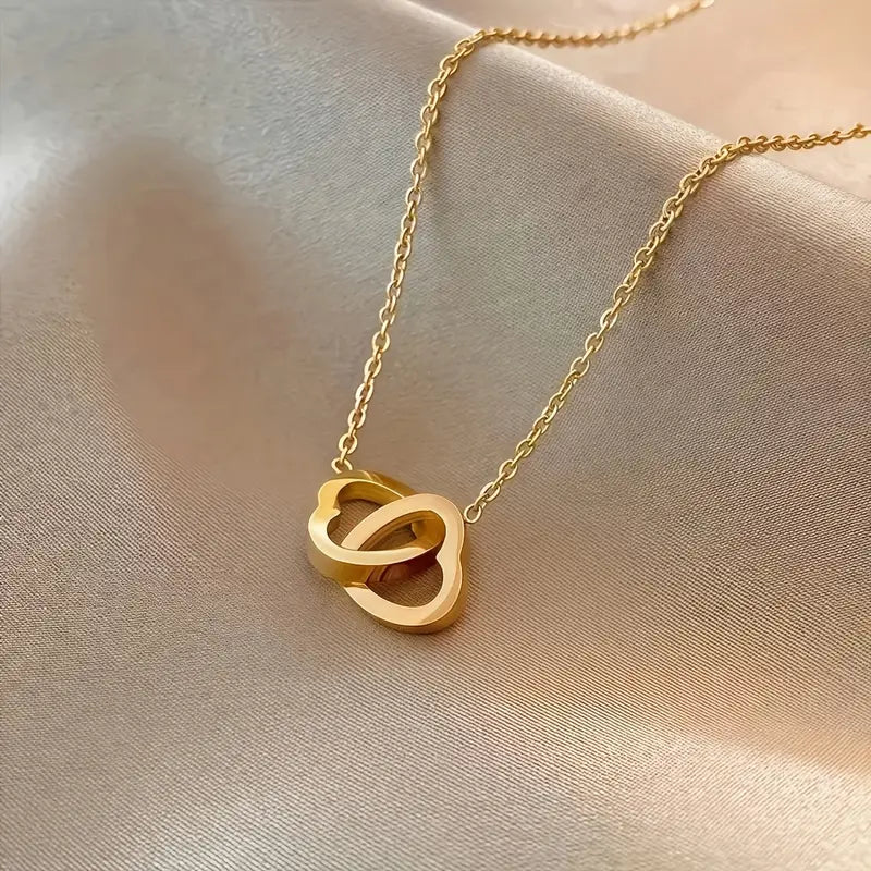Interlocking Hearts Necklace - Zavyra Jewels