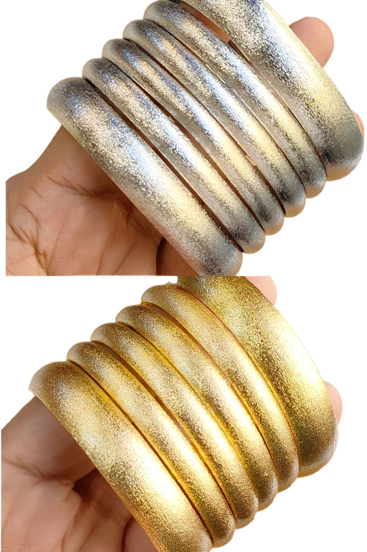 Textured Luxe Bangle Set - Zavyra Jewels
