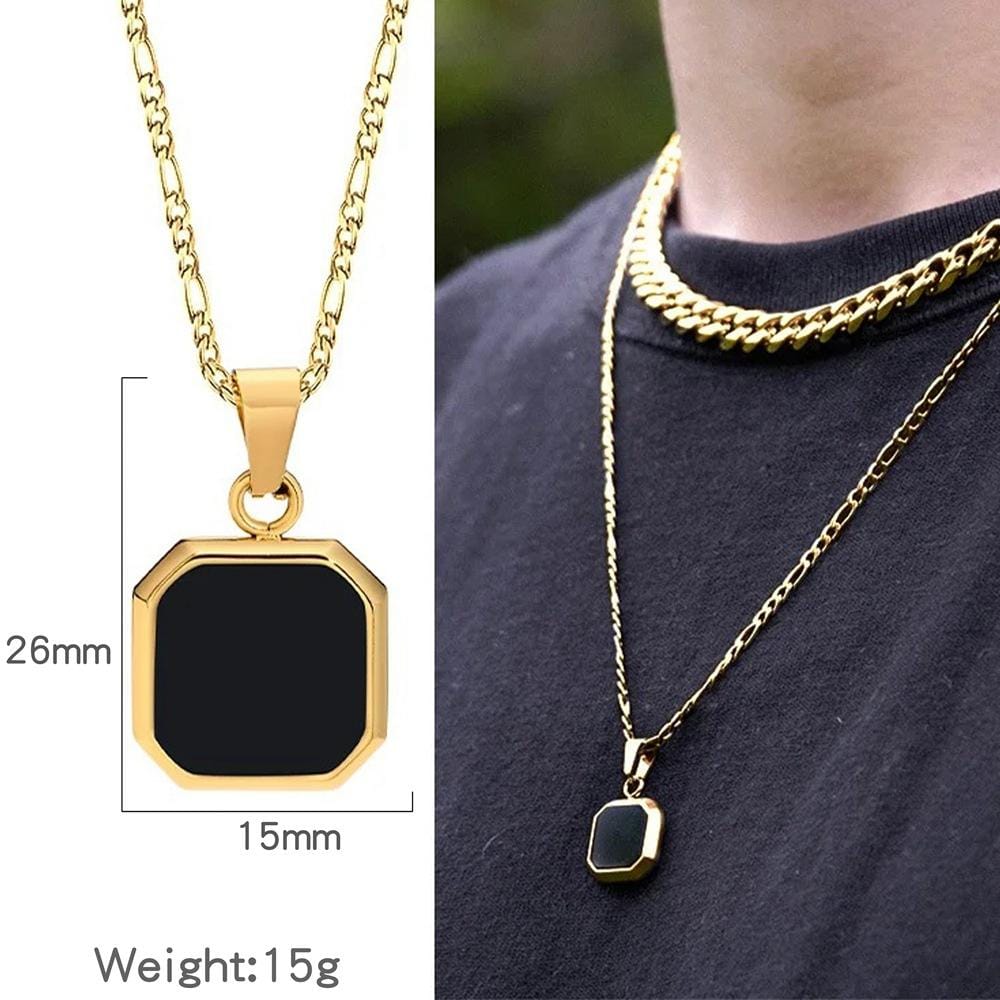 Black Luxe Octagon Necklace - Zavyra Jewels