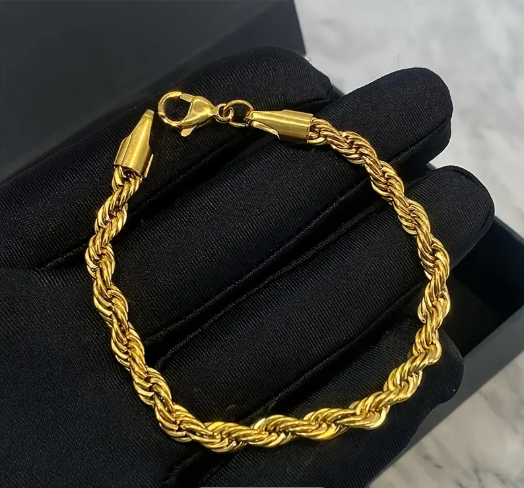 18K Gold-Plated Rope Bracelet - Zavyra Jewels