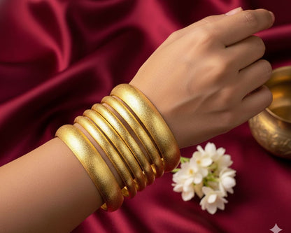 Textured Luxe Bangle Set - Zavyra Jewels