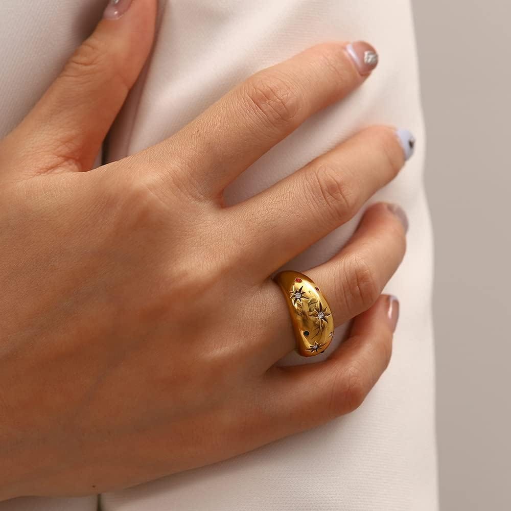 Celestial Luxe Gemstone Ring - Zavyra Jewels
