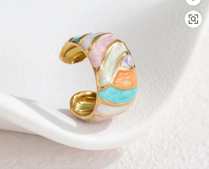 Luxe Enamel Cuff Ring