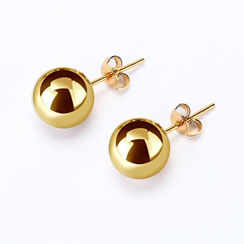 Minimalist Gold Ball Stud Earrings - Zavyra Jewels