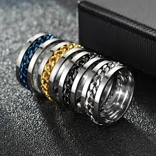 Stainless Steel Spinner Ring - Zavyra Jewels (5)