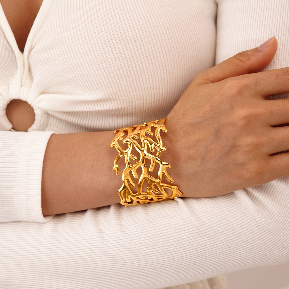 Coral Cuff Bracelet - Zavyra Jewels (4)