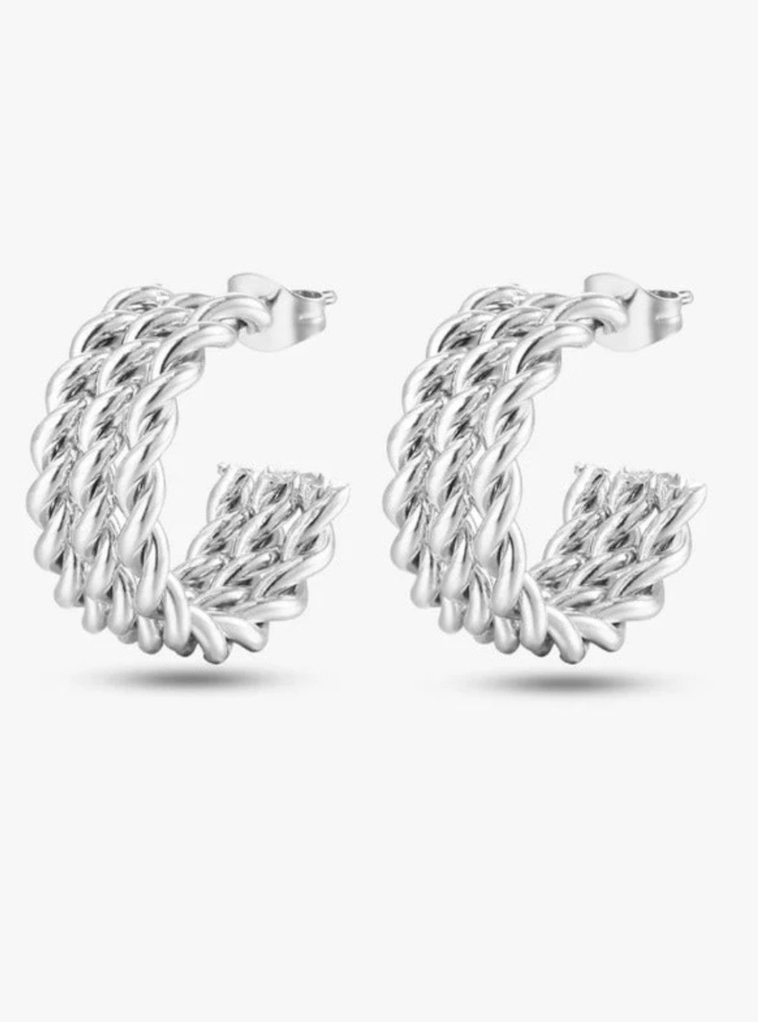 Triple Twisted Hoops Earrings