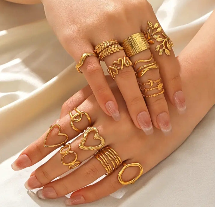 Golden Elegance Adjustable Ring Collection