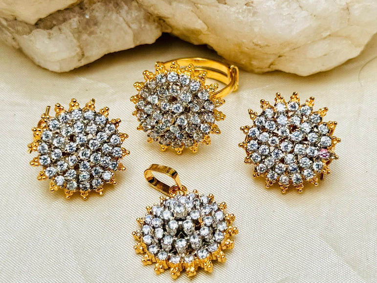 Royal Cluster Short Set - Zavyra Jewels