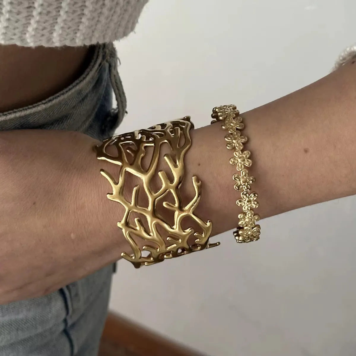 Coral Cuff Bracelet - Zavyra Jewels