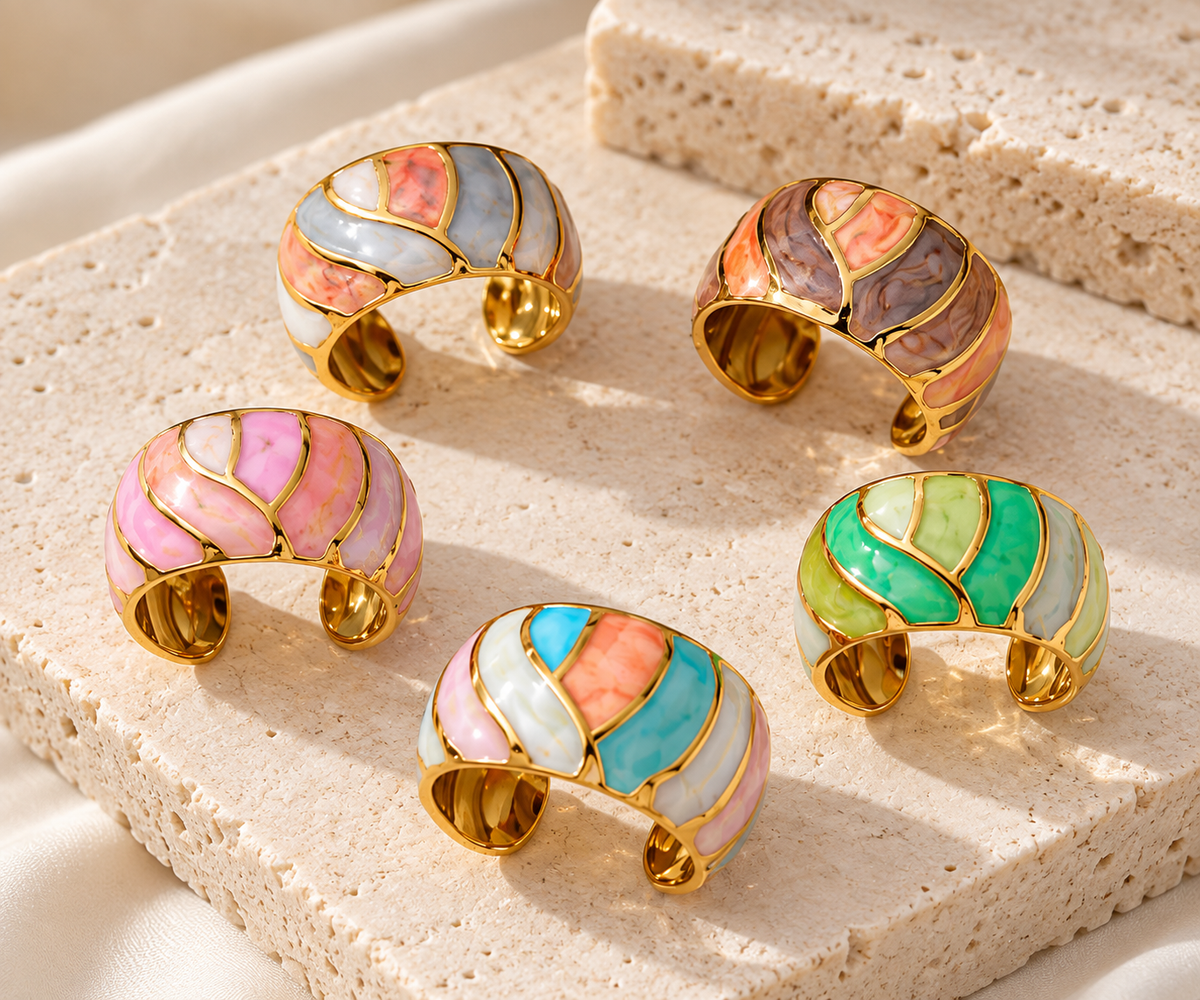 Luxe Enamel Cuff Ring