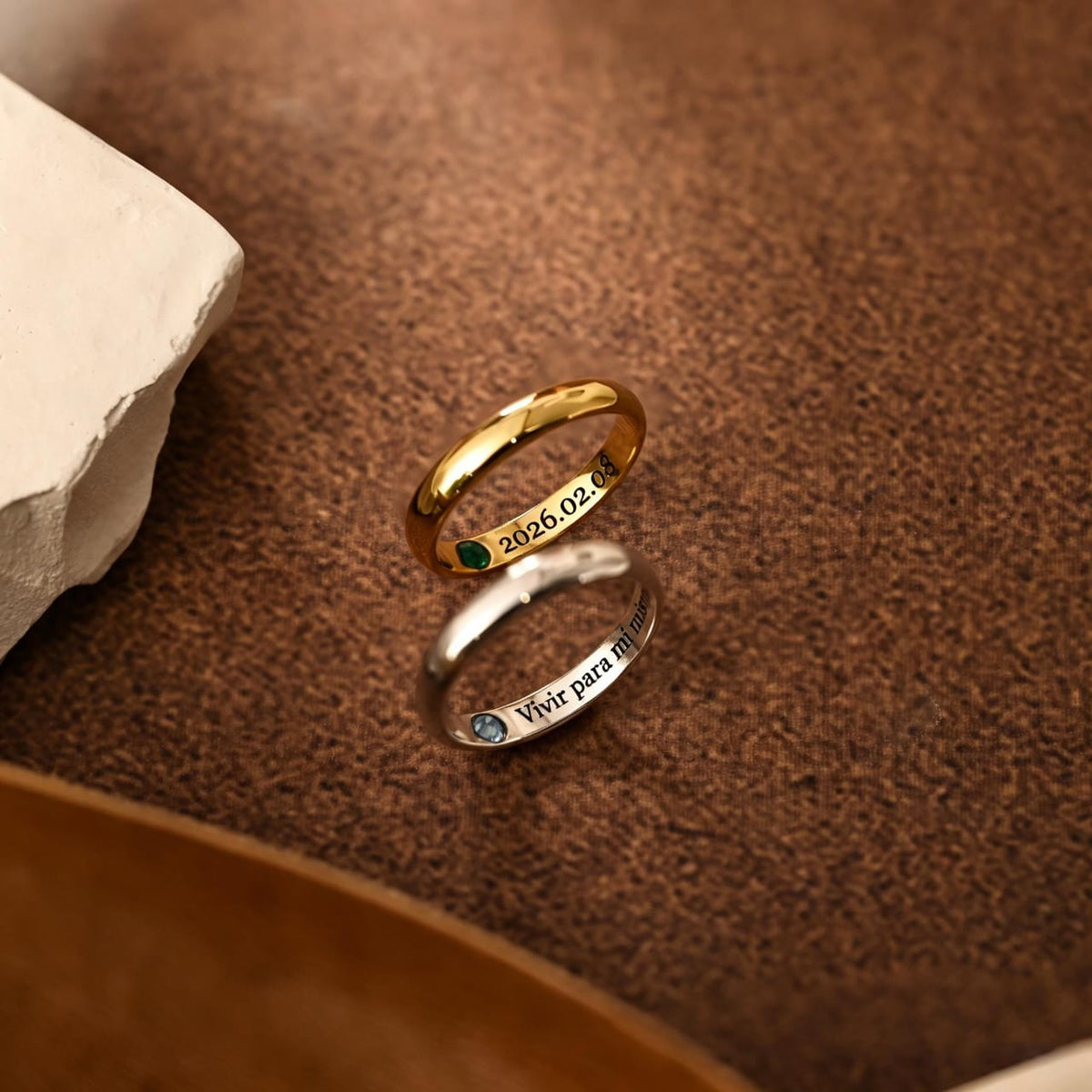 Inner Side Custom Engraving Ring - Zavyra Jewels