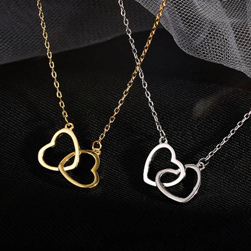 Interlocking Hearts Necklace - Zavyra Jewels