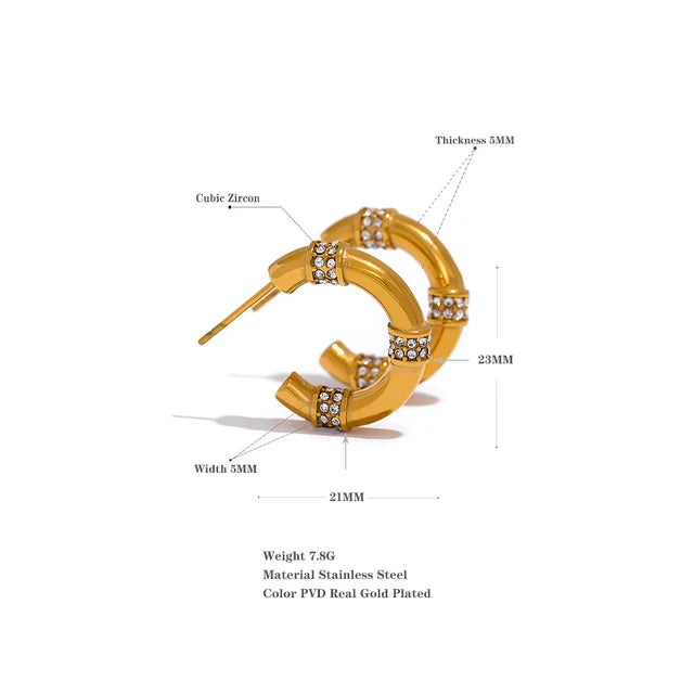 Golden Lumière Hoops Earrings - Zavyra Jewels (4)
