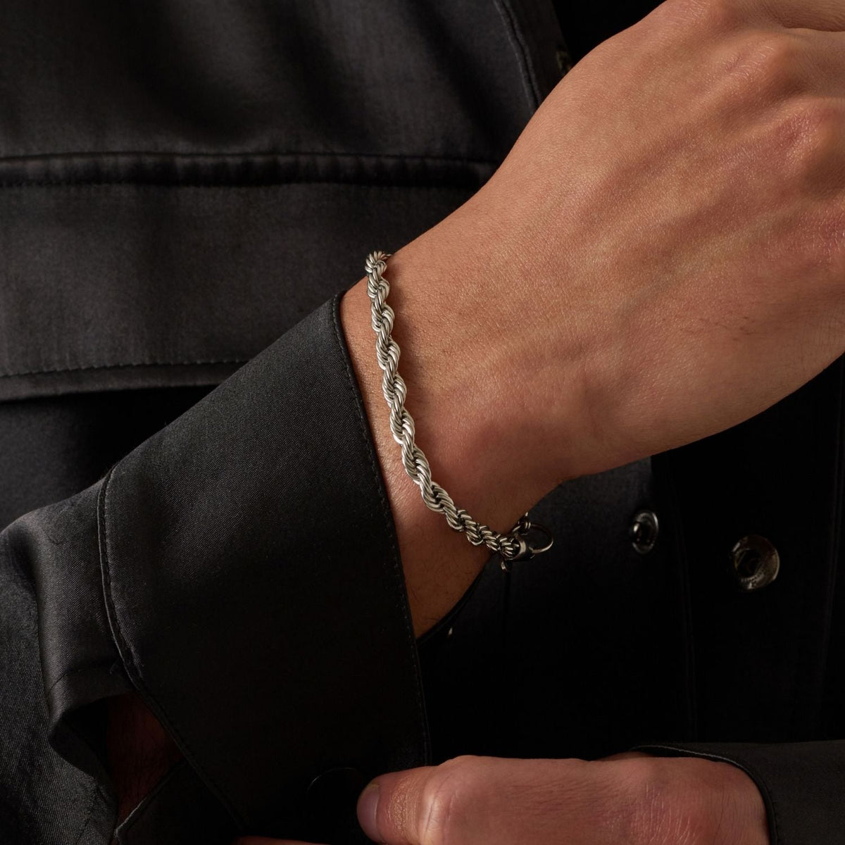Silver Rope Bracelet - Zavyra Jewels
