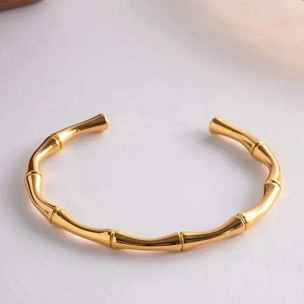 Bamboo Cuff Bracelet - Zavyra Jewels