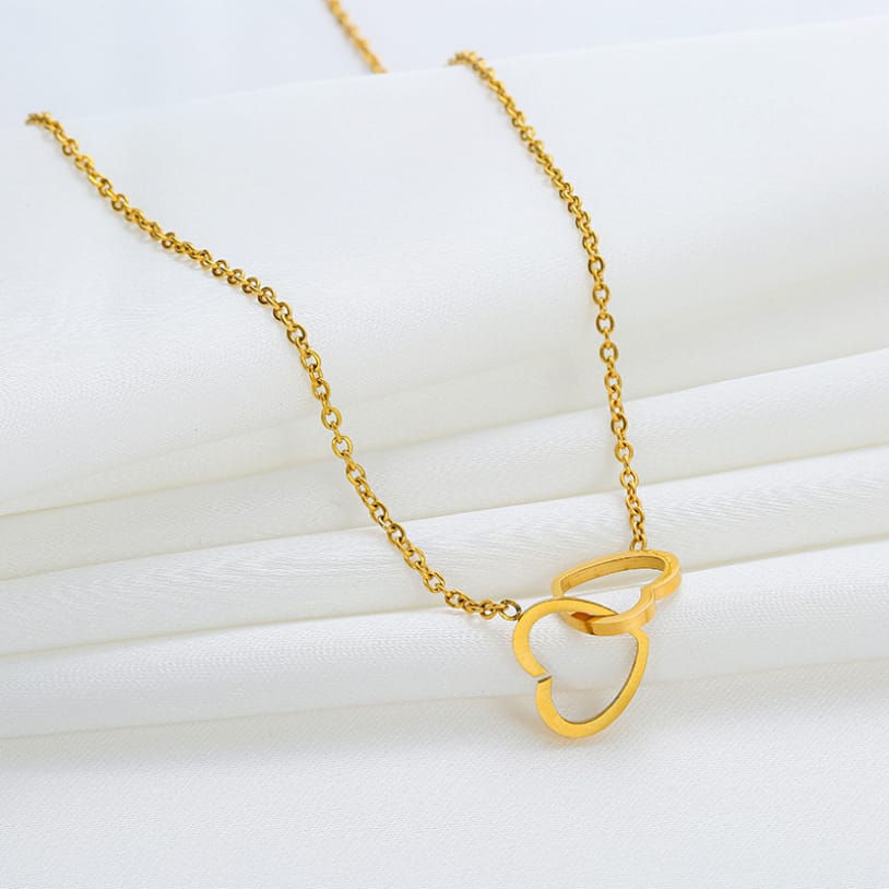 Interlocking Hearts Necklace - Zavyra Jewels
