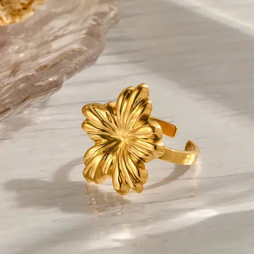 Golden Bloom Adjustable Ring