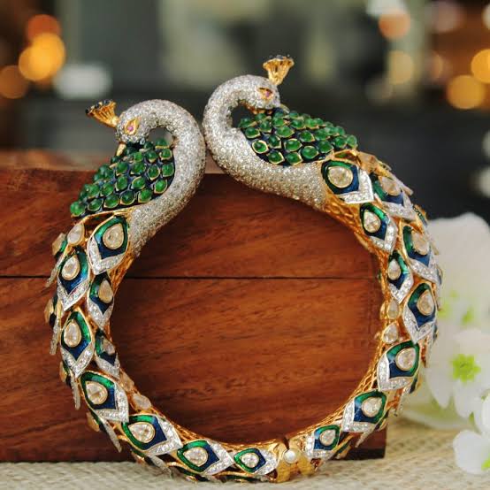 Peacock Bangle - Zavyra Jewels