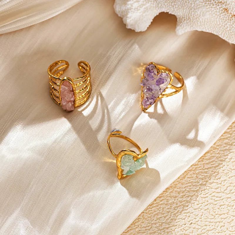 Raw Crystal Luxe Statement Rings