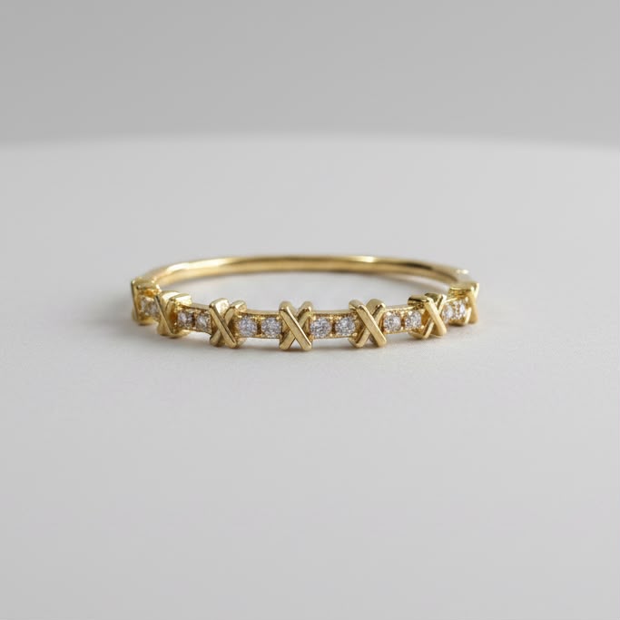 X-Cross Diamond Bangle