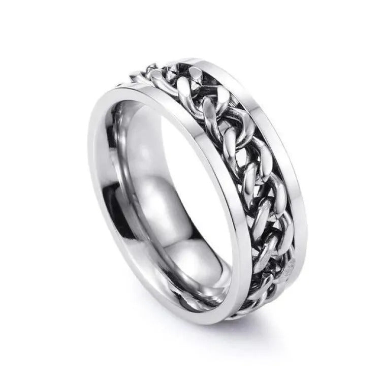 Stainless Steel Spinner Ring - Zavyra Jewels