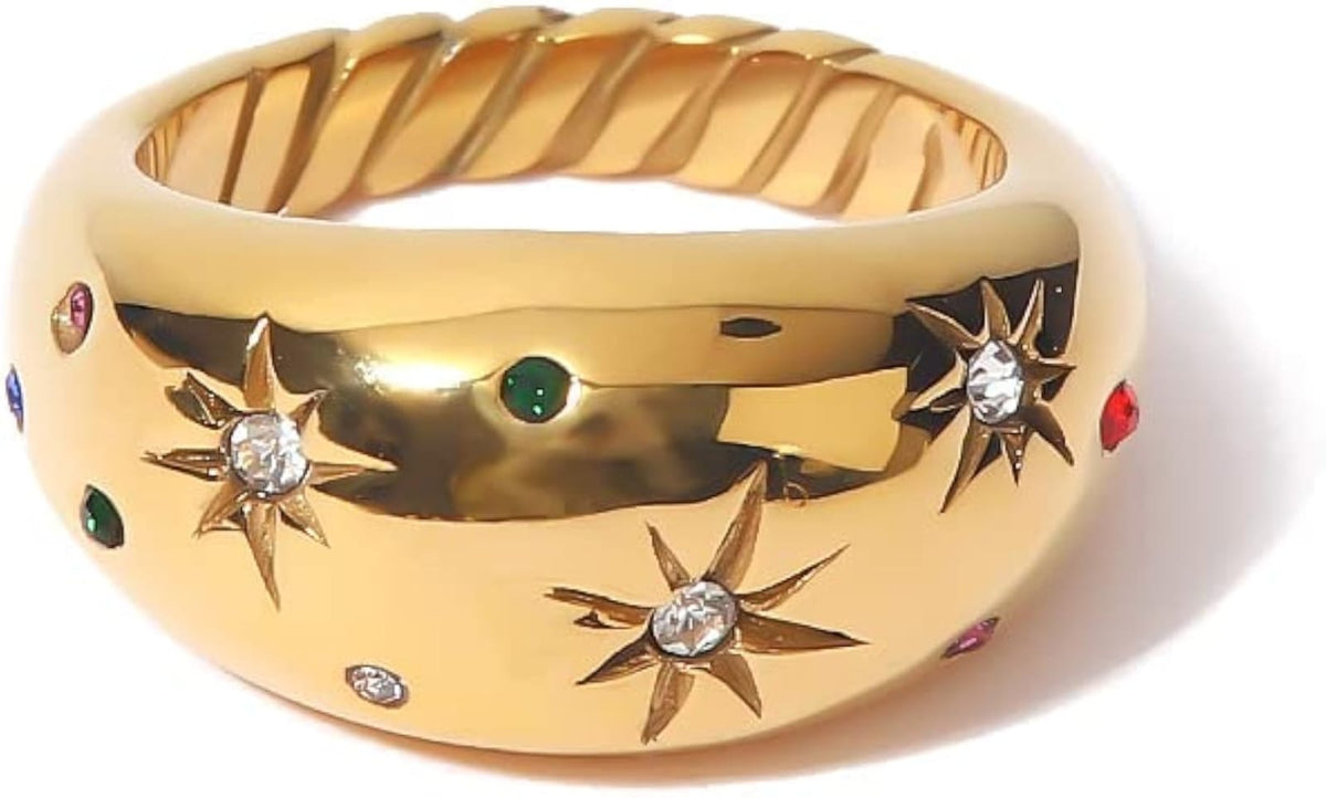 Celestial Luxe Gemstone Ring - Zavyra Jewels