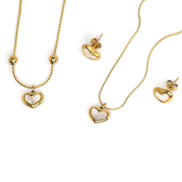 White Heart Jewelry Set - Zavyra Jewels