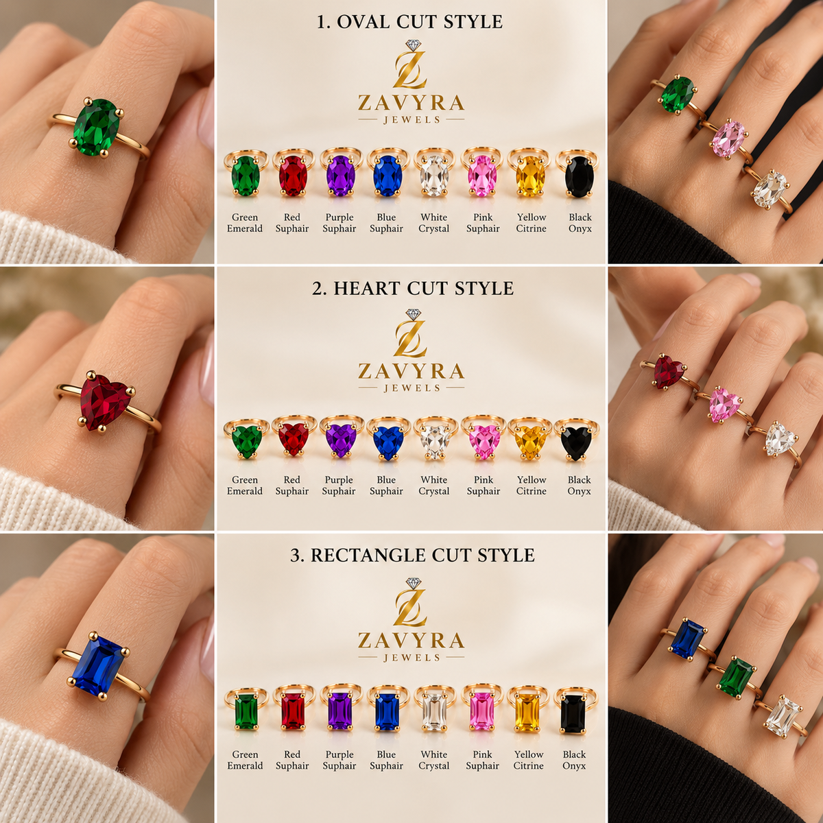 Premium Gemstone Ring - Zavyra Jewels