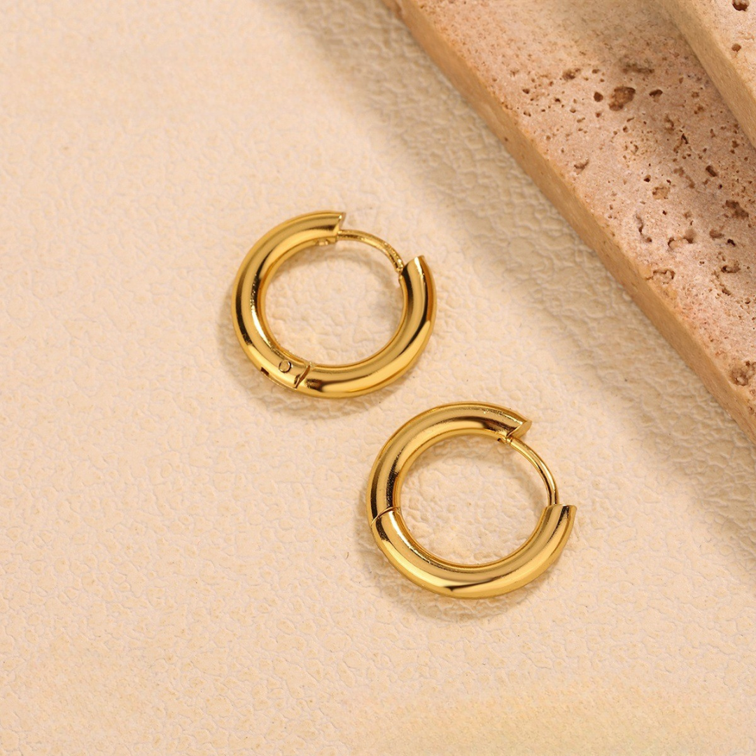 Classic Gold Mini Hoop Earrings - Zavyra Jewels