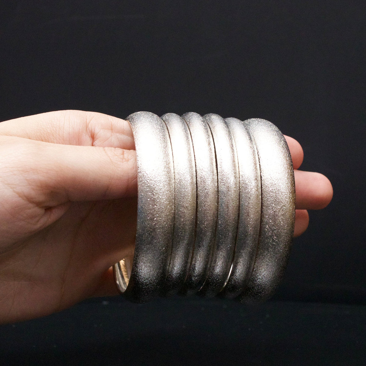 Textured Luxe Bangle Set - Zavyra Jewels