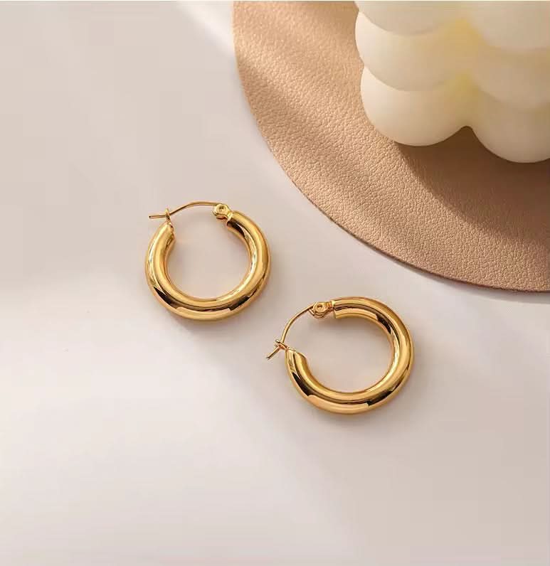 Classic Gold Mini Hoop Earrings - Zavyra Jewels