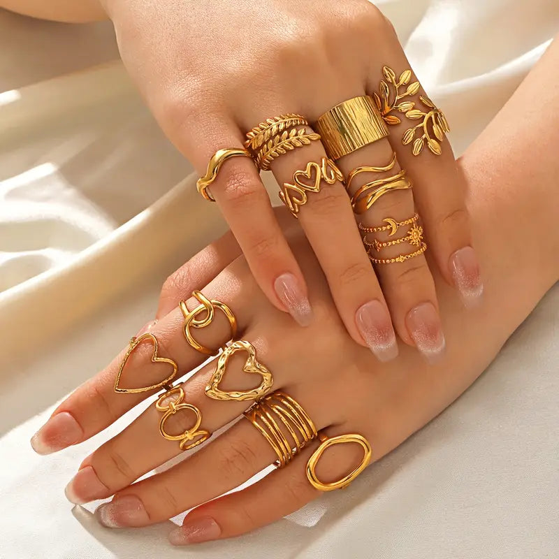 Open Leaf Adjustable Ring - Zavyra Jewels (5)