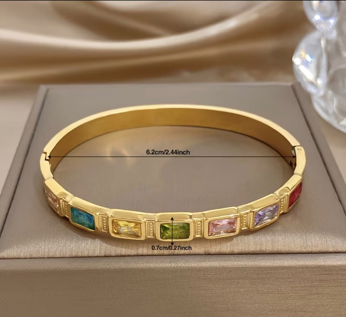 Rainbow Luxe Gemstone Bangle
